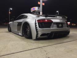 Looking more like it landed there than drove the completed R8 heads en route to the SEMA Show